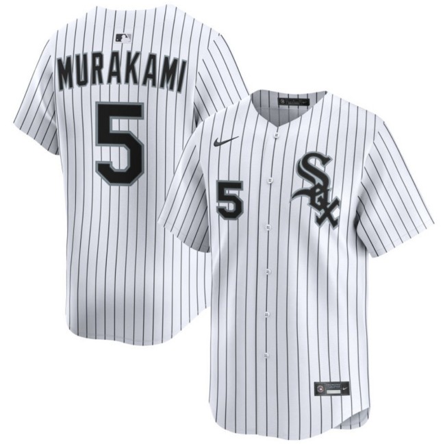 Men's Chicago White Sox #5 Munetaka Murakami White 2025 Home Limited Stitched Baseball Jersey
