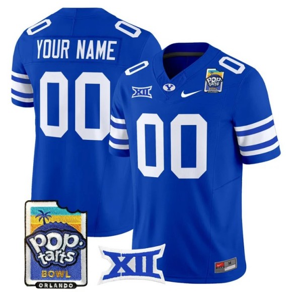 Men's BYU Cougars Custom Royal 2025-26 Pop-Tarts Bowl F.U.S.E. Vapor Limited Stitched Jersey