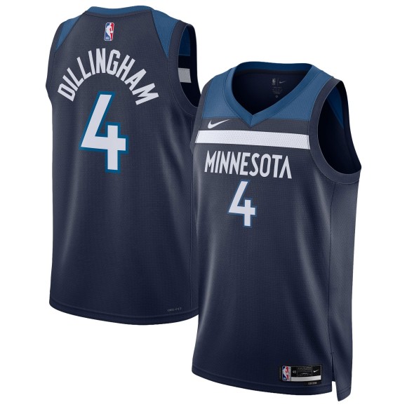 Men's Minnesota Timberwolves #4 Rob Dillingham Navy Icon Edition Stitched Jersey