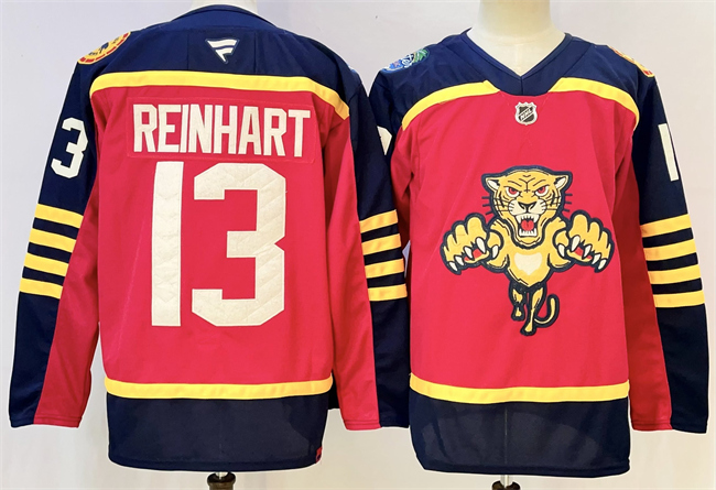 Men's Florida Panthers #13 Sam Reinhart Red 2026-2026 Winter Classic Stitched Hockey Jersey