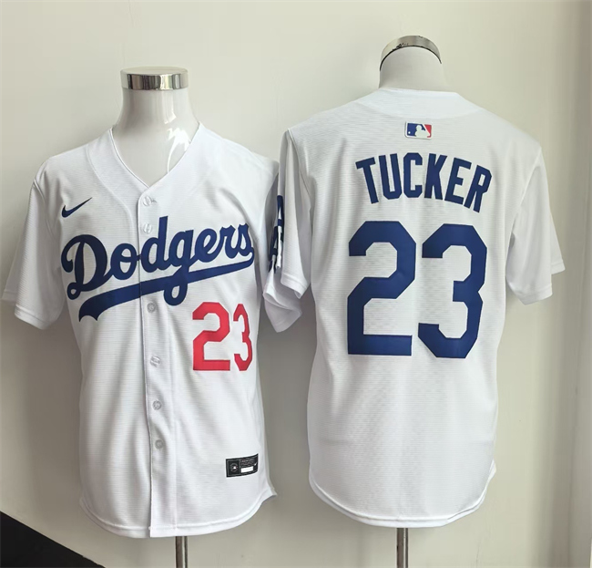 Men's Los Angeles Dodgers #23 Kyle Tucker White Home Limited  Stitched Baseball Jersey
