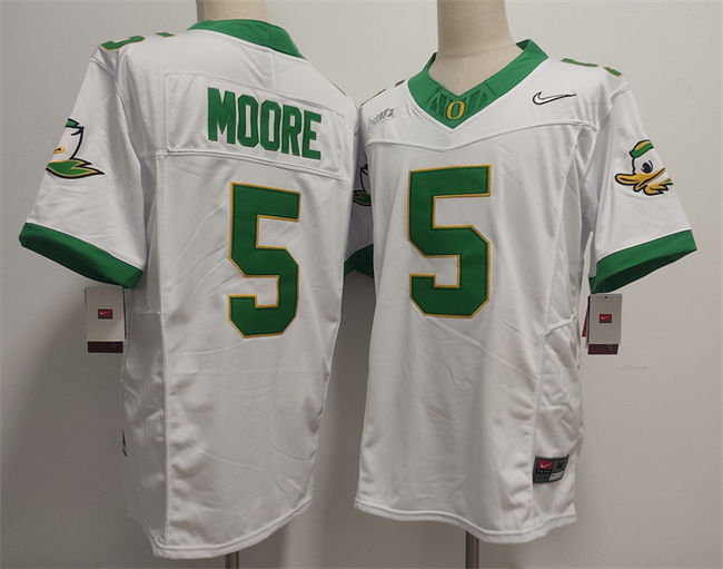 Men's Oregon Ducks #5 Dante Moore White 2026 F.U.S.E. Stitched Jersey