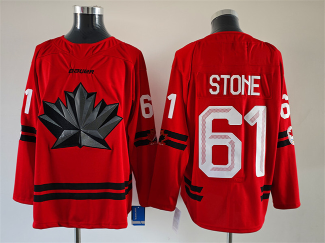 Men's Canada Hockey #61 Mark Stone Red Stitched Jersey