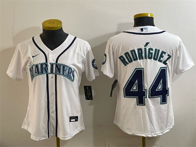 Youth Seattle Mariners #44 Julio Rodriguez White Cool Base Stitched Baseball Jersey