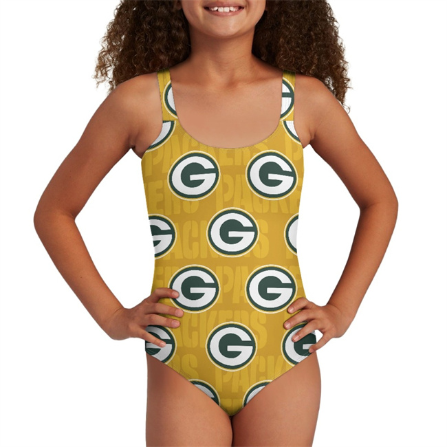 Youth Green Bay Packers Bodysuit Comfortable Swimwear Beachwear Bathing 001(Pls check description for details)