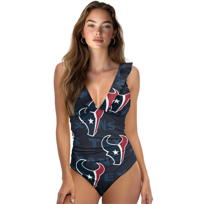 Women's Houston Texans Coverage Comfortable Swimwear Beachwear Bathing Bikini Sets Swimwear Swimsuits 001(Pls check description for details)