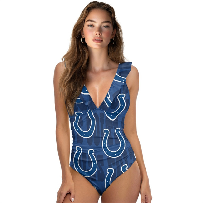 Women's Indianapolis Colts Coverage Comfortable Swimwear Beachwear Bathing Bikini Sets Swimwear Swimsuits 001(Pls check description for details)