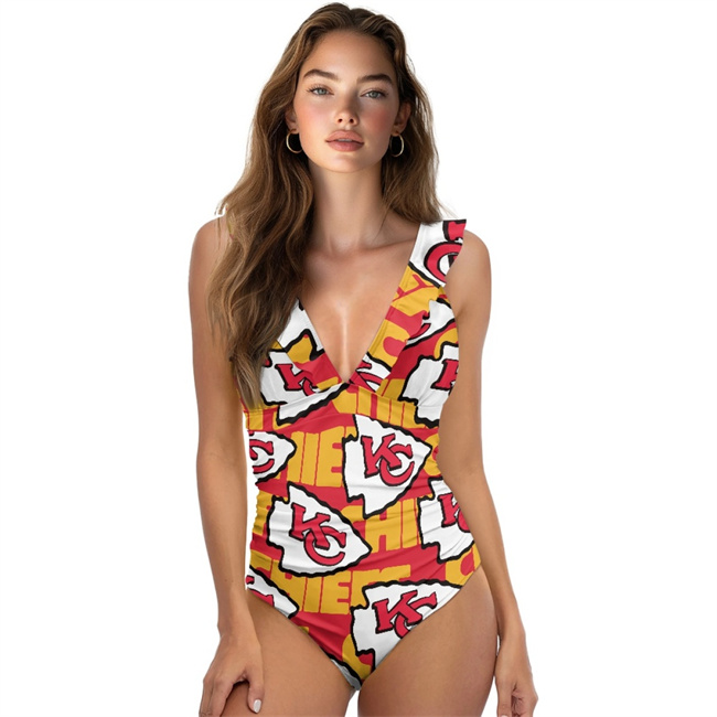 Women's Kansas City Chiefs Coverage Comfortable Swimwear Beachwear Bathing Bikini Sets Swimwear Swimsuits 001(Pls check description for details)