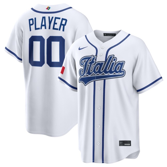 Men's Italy Baseball Active Player Custom 2026 World Baseball Classic Home Stadium Stitched Jersey