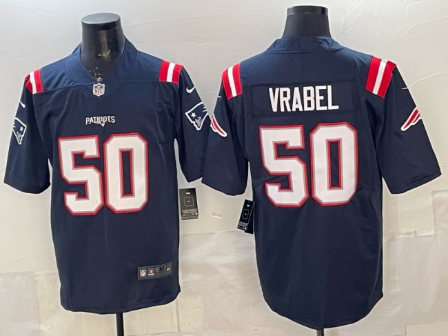 Men's New England Patriots #50 Mike Vrabel Navy Vapor Limited Stitched Jersey