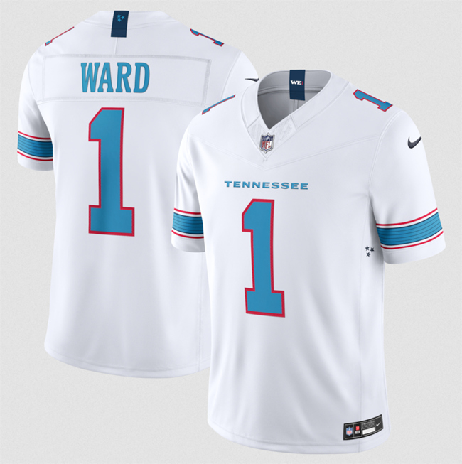 Men's Tennessee Titans #1 Cameron Ward White 2026 F.U.S.E. Vapor Limited Stitched Football Jersey
