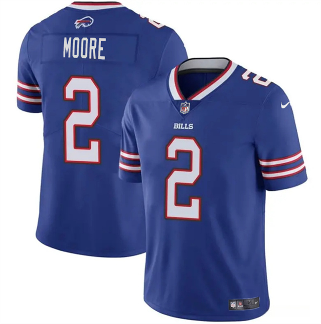 Men's Buffalo Bills #2 D.J. Moore Blue 2026 Vapor Untouchable Limited Stitched Football Jersey