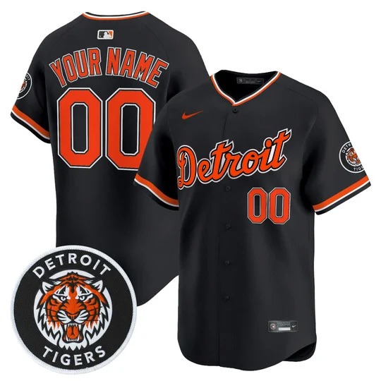 Detroit Tigers Custom Navy Alternate Stitched Baseball Jersey