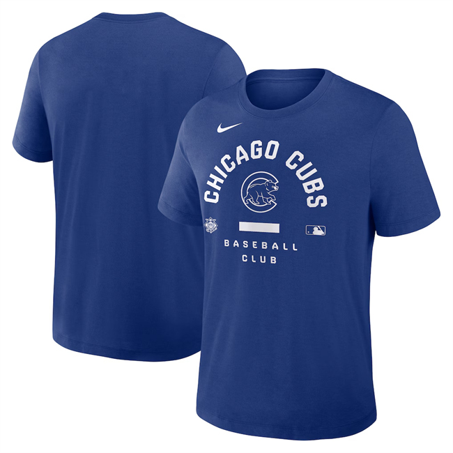 Men's Chicago Cubs Royal Collection Early Work Tri-Blend Dri-FIT T-Shirt
