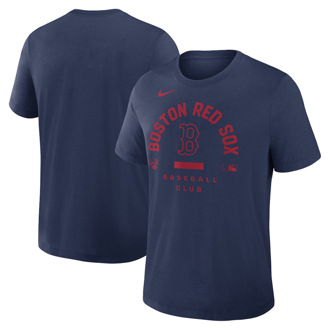 Men's Boston Red Sox Navy Collection Early Work Tri-Blend Dri-FIT T-Shirt