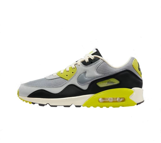 Men's Running weapon Air Max 90 Grey-Yellow-Black Shoes 0123