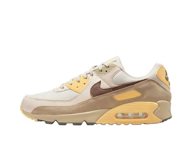 Men's Running weapon Air Max 90 Tan-White Shoes 0105