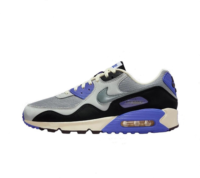 Men's Running weapon Air Max 90 Black-Purple-Grey Shoes 0124