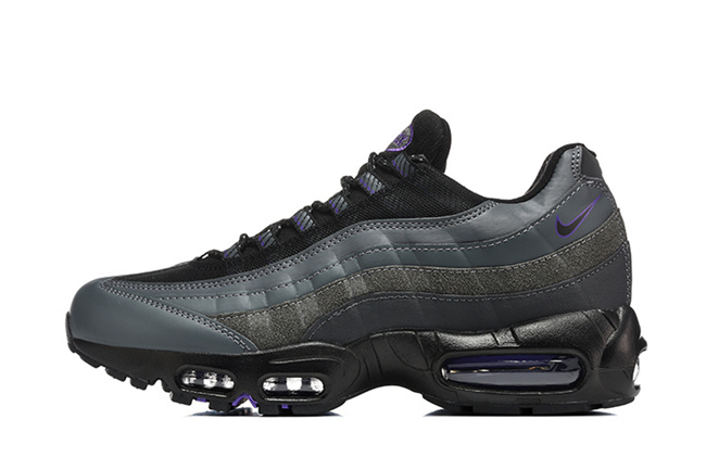 Men's Hot sale Running weapon Air Max 95 Black-Grey Shoes 077