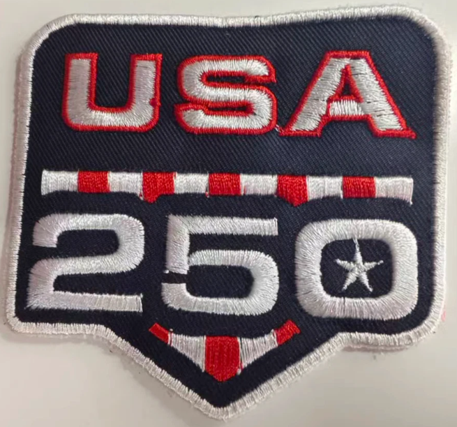 USA 250 Years Anniversary Sewn-On Embroidery Jersey Patch
