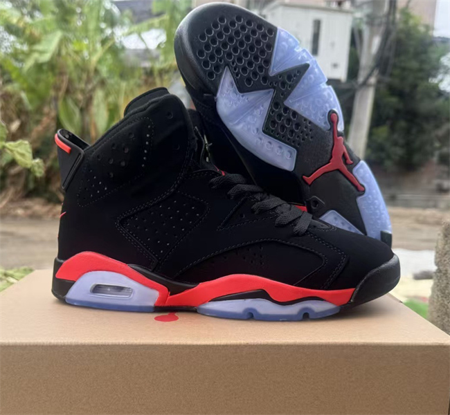 Women's Running weapon Air Jordan 6 Black Orange Shoes 020