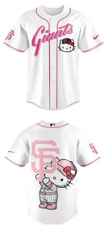 Toddlers San Francisco Giants X Hello Kitty White Baseball Jersey