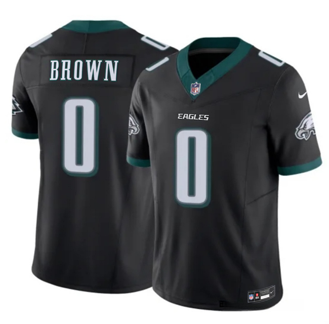 Men's Philadelphia Eagles #0 Hollywood Brown Black 2026 F.U.S.E. Vapor Untouchable Limited Stitched Football Jersey