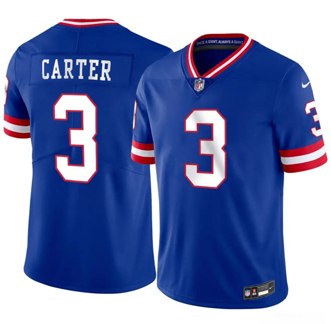 Men's New York Giants #3 Abdul Carter Blue 2026 Classic Vapor Untouchable Limited Stitched Jersey