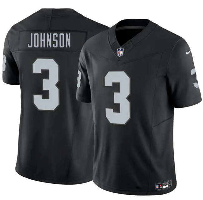 Men's Las Vegas Raiders #3 Taron Johnson Black 2026 F.U.S.E. Vapor Untouchable Limited Stitched Football Jersey