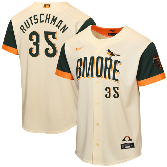 Youth Baltimore Orioles #35 Adley Rutschman Natural 2026 City Connect Stadium Stitched Baseball Jersey