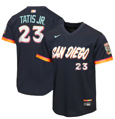Youth San Diego Padres #23 Fernando Tatis Jr. Obsidian 2026 City Connect Stadium Stitched Baseball Jersey