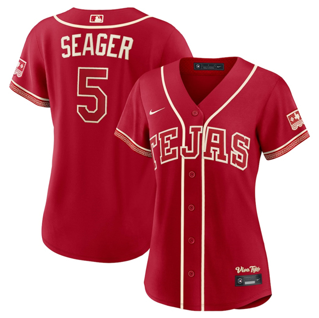 Women's Texas Rangers #5 Corey Seager Red 2026 City Connect Stadium Stitched Baseball Jersey(Run Small)