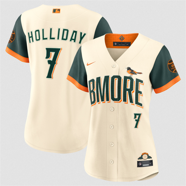 Women's Baltimore Orioles #7 Jackson Holliday Natural 2026 City Connect Stadium Stitched Baseball Jersey(Run Small)