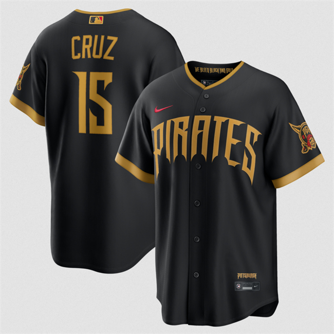 Men's Pittsburgh Pirates #15 Oswin Appollis Black 2026 City Connect Stadium Stitched Baseball Jersey