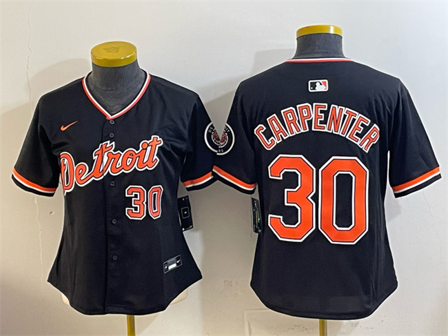 Youth Detroit Tigers #30 Kerry Carpenter Black 2026 Alternate Vapor Premier Limited Stitched Baseball Jersey