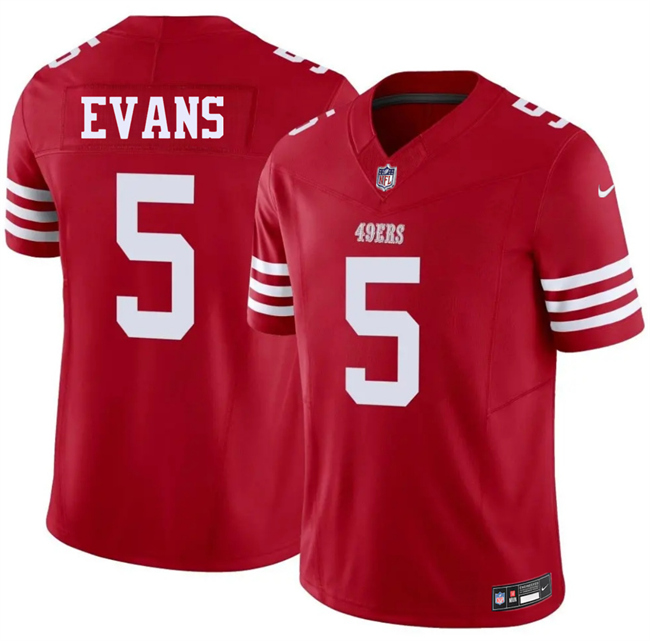Men's San Francisco 49ers #5 Mike Evans Red 2026 F.U.S.E. Vapor Untouchable Limited Stitched Football Jersey