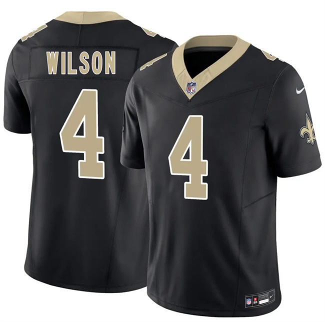 Men's New Orleans Saints #4 Zach Wilson Black 2026 F.U.S.E Vapor Limited Stitched Football Jersey