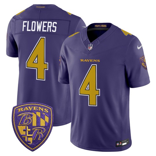 Men's Baltimore Ravens #4 Zay Flowers Purple Alternate 2026 F.U.S.E Vapor Stitched Limited Football Jersey