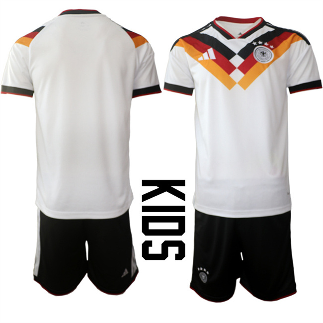 Youth Germany Blank White 2025-26 Home Soccer Jersey Suit
