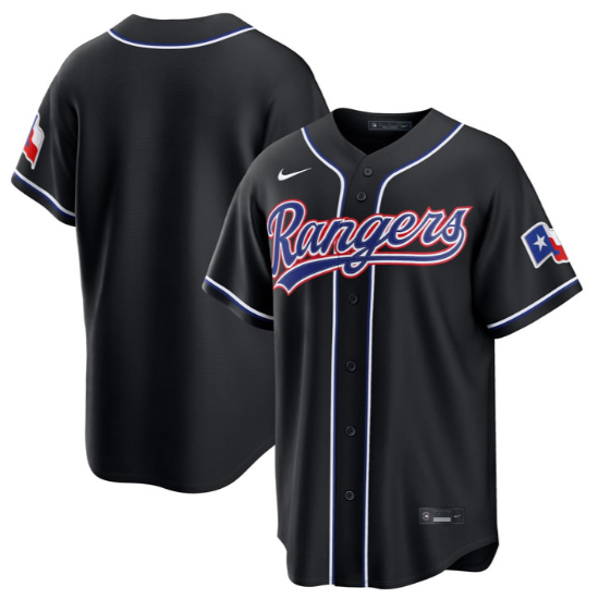 Men's Texas Rangers Blank 2026 Fashion Replica Black Out Jersey