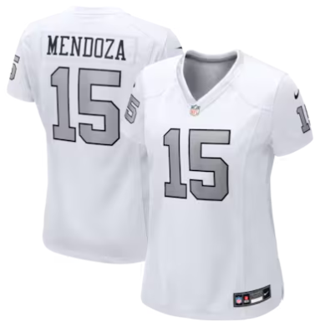Women's Las Vegas Raiders #15 Fernando Mendoza White 2026 Stitched Football Jerseys