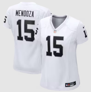 Women's Las Vegas Raiders #15 Fernando Mendoza White 2026 Vapor Limited Stitched Jersey