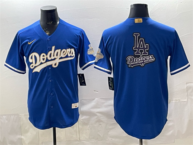 Men's Los Angeles Dodgers Team Big Logo Royal 2026 Alternate Gold Collection Stadium Stitched MLB Baseball Jersey