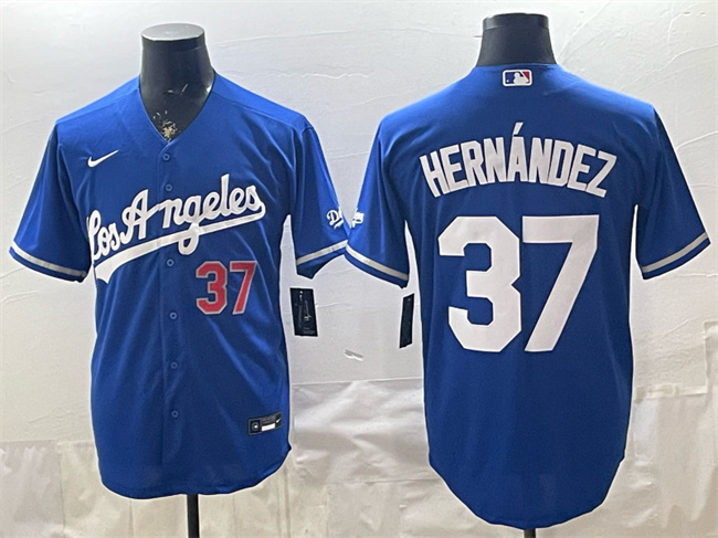 Men's Los Angeles Dodgers #37 Teoscar Hernandez Royal Alternate Stadium Stitched Baseball Jersey