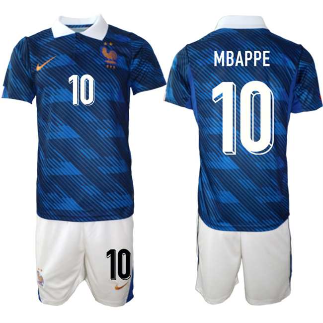 Men's France #10 Mbappe Navy 2026 Home Soccer Jersey Suit