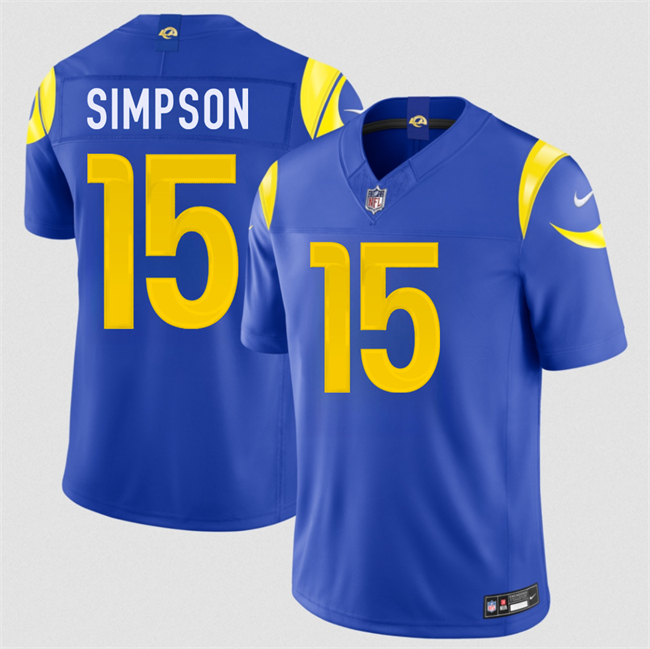 Men's Los Angeles Rams #15 Ty Simpson Royal 2026 Draft F.U.S.E. Vapor Limited Stitched Football Jersey