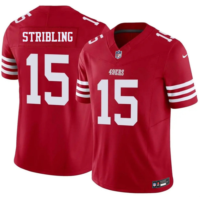 Men's San Francisco 49ers #15 De'Zhaun Stribling Red 2026 F.U.S.E. Vapor Untouchable Limited Stitched Football Jersey