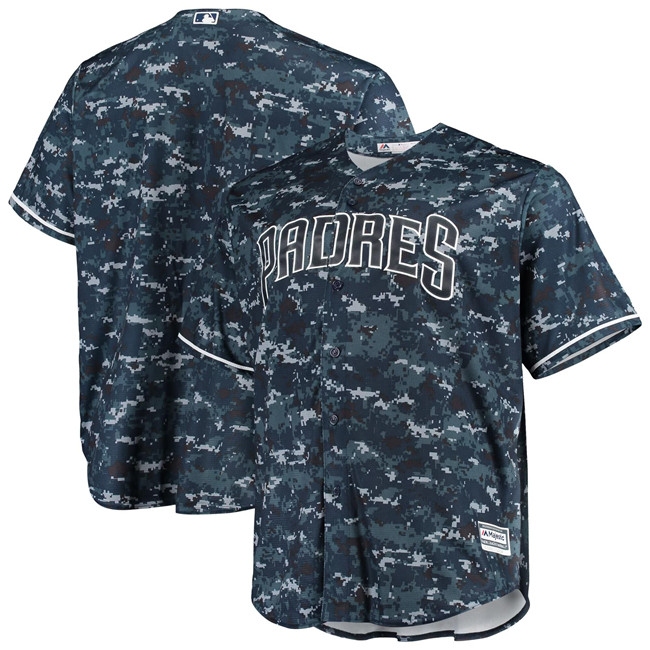 Men's San Diego Padres Blank Majestic Camo Alternate Stitched Baseball Jersey