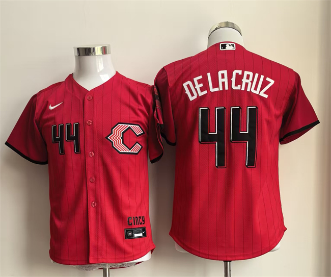 Youth Cincinnati Reds #44 Elly De La Cruz Red 2026 City Connect Stadium Stitched Baseball Jersey