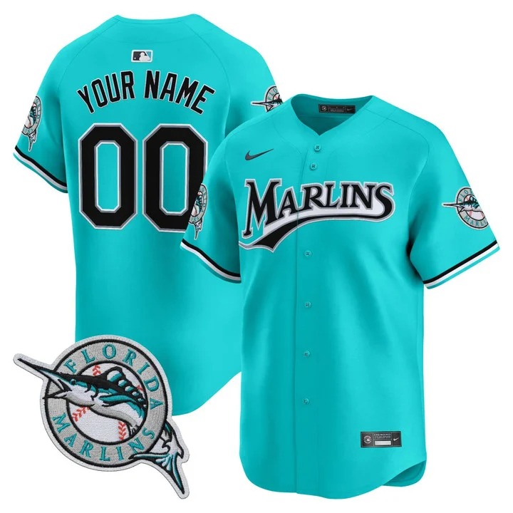 Men & Women & Youth Miami Marlins Custom Teal 2026 Nike Stitched Jersey